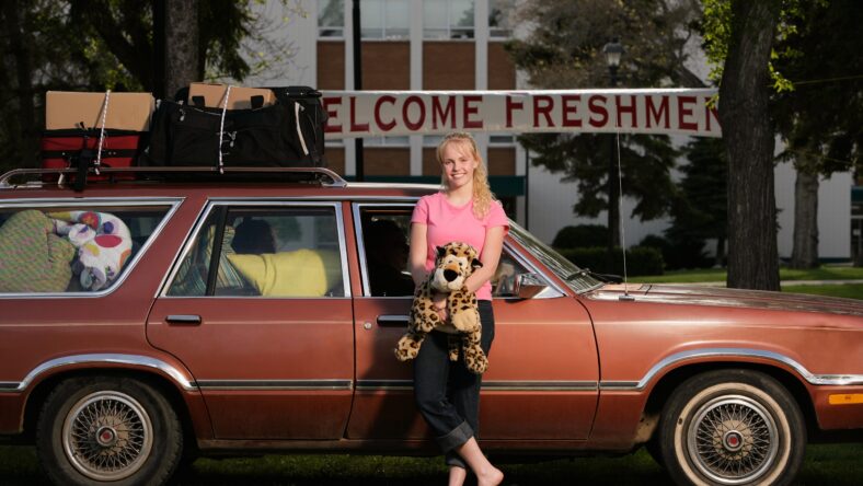 A Woman Arriving At College