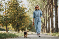 Young woman with her pet french bulldog