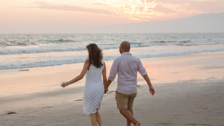 couple walking on the beach