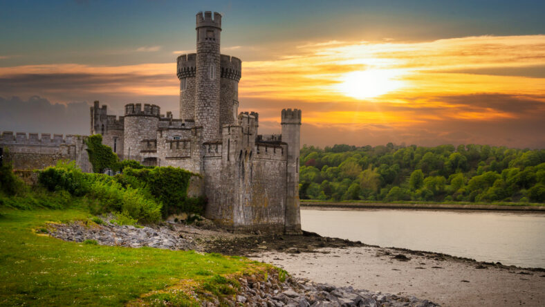 Blackrock Castle and observarory in Cork at sunset, Ireland