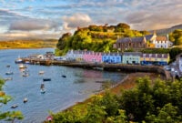 view on Portree before sunset, Isle of