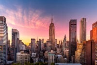 New York skyline at the end of