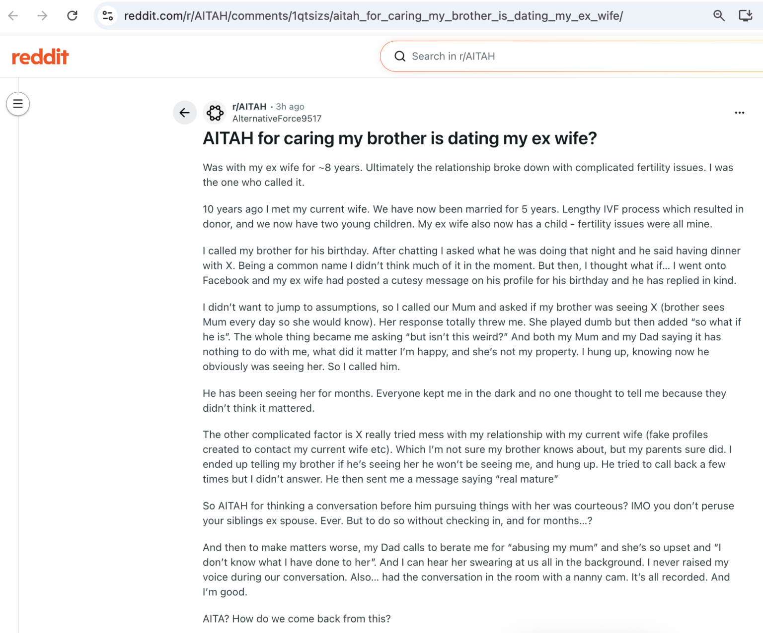 His Brother Has Been Dating His ExWife Behind His Back,