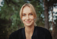 Portrait of a Young Beautiful Blond Woman