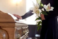 people and mourning concept - woman with