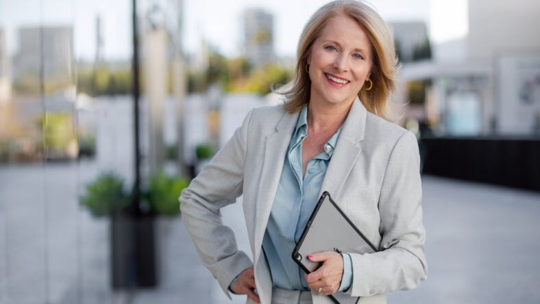 Mature business executive professional woman portrait, in