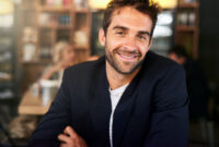 Portrait of a handsome young man sitting