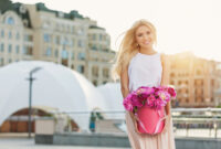 Portrait of young beautiful blonde woman with