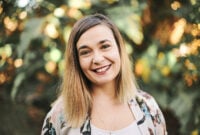 Face portrait, smile and woman outdoor with