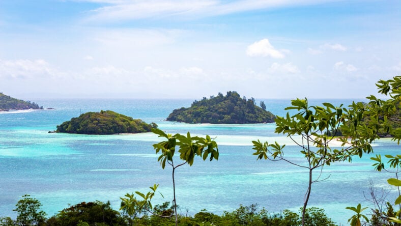 Round and Moyenne Islands, Mahe, Seychelles, Africa.