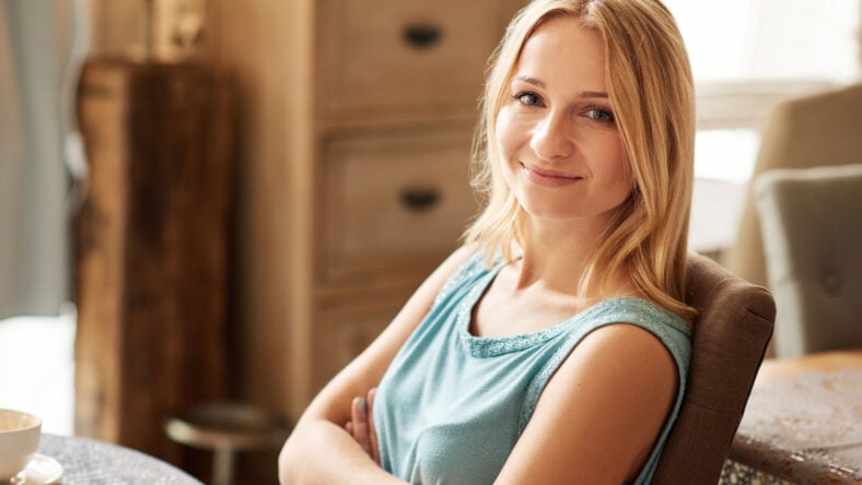 Portrait of an attractive young blonde woman