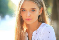 Pretty young woman or girl with long