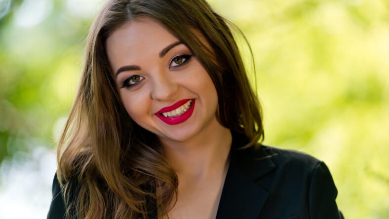 Portrait of a young, attractive girl in