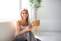 A Portrait beautiful smiling young woman at