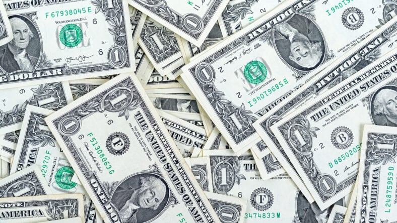 background of one dollar bills