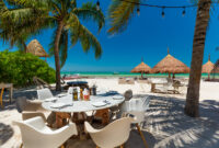 Tropical beach setting on Isla Holbox, Quintana