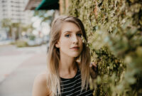 Cute Attractive Blonde Young Woman in Stripes