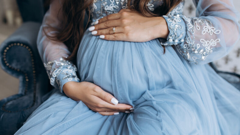 portrait of pregnant woman. Beautiful expecting woman