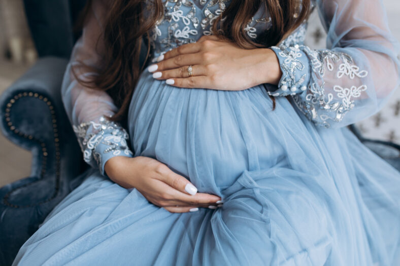portrait of pregnant woman. Beautiful expecting woman