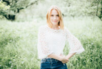 Beautiful attractive young woman posing in spring