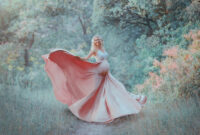 a sweet spring pregnant girl with light