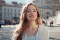 Portrait of pretty young woman with frizzy