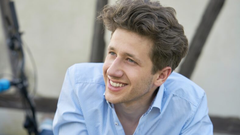 Portrait of a young handsome man with