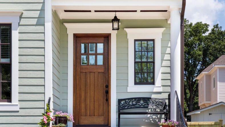 front door, brown front door of a