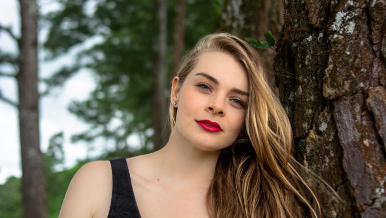 portrait of a woman in the woods