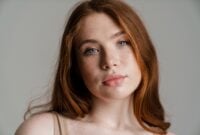 Portrait of a young curvy young white