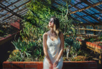 young woman in a white dress in