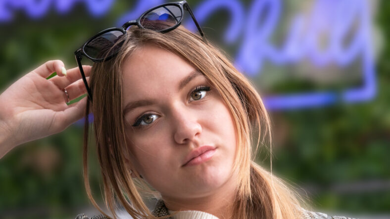 portrait of a beautiful young European girl,
