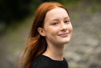 Red haired twelve year old girl with