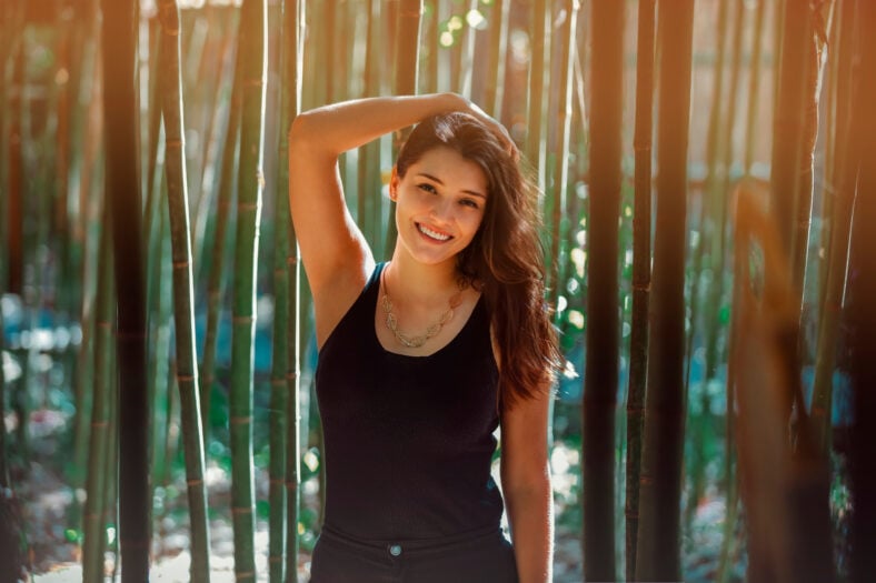 Young Latina woman smiling at the camera,