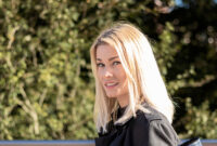 portrait of beautiful confident blonde woman in