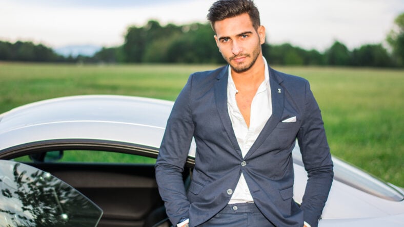Portrait of young attractive man in business