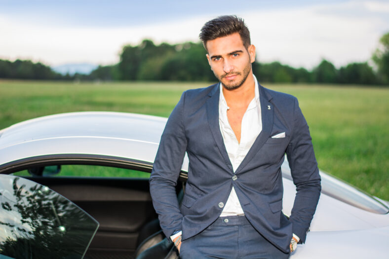 Portrait of young attractive man in business