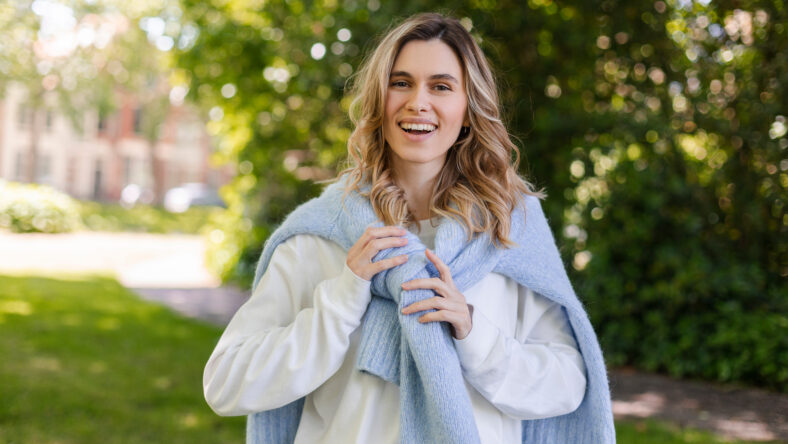 Beautiful woman smiling and look at camera