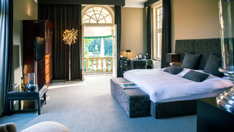 luxury bed room in hotel