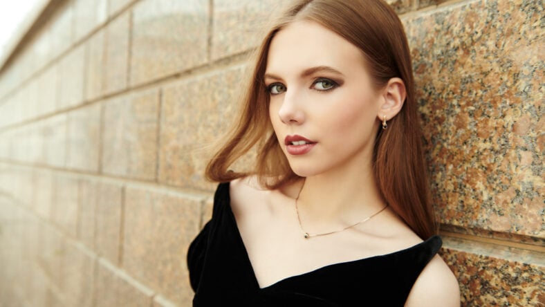 Portrait of a beautiful young girl with