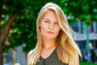 Close up Portrait, Young beautiful blonde woman