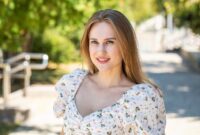 Portrait of a young beautiful blonde girl