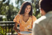 Friends, plate and happy with cooking outdoor