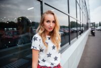 Lovely young woman with long blonde hair