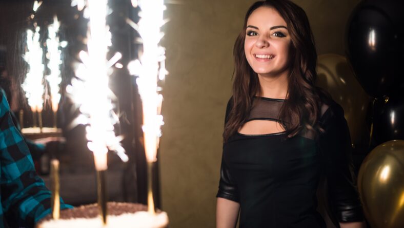 a birthday girl on her 18th birthday