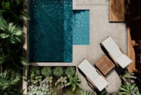 Aerial view of luxury swimming pool design