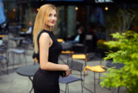 Pretty girl walking on the street from