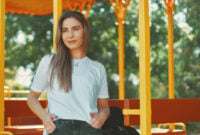 Portrait young, charming student girl relaxing on