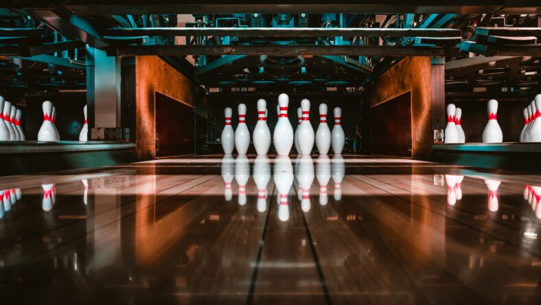 bowling alley pins