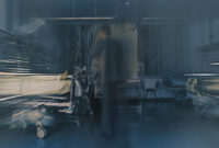 Medical doctor figure blurred in motion on